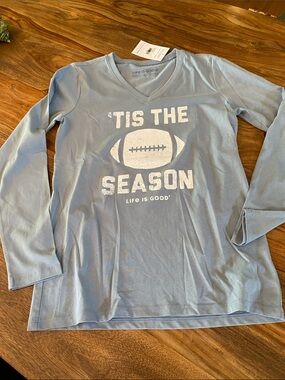 Life Is Good Light Blue Long-Sleeve 'Tis The Season Football Tee